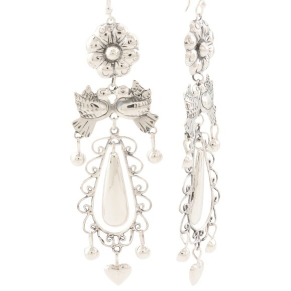 SEED & SAGE Made In Mexico Sterling Silver Frida Bird Earrings - Picture 2 of 3